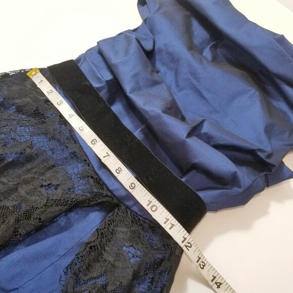 Talbot Runhof Silk Blend Off Shoulder Lace Ruched Cocktail Dress - Picture 7 of 13